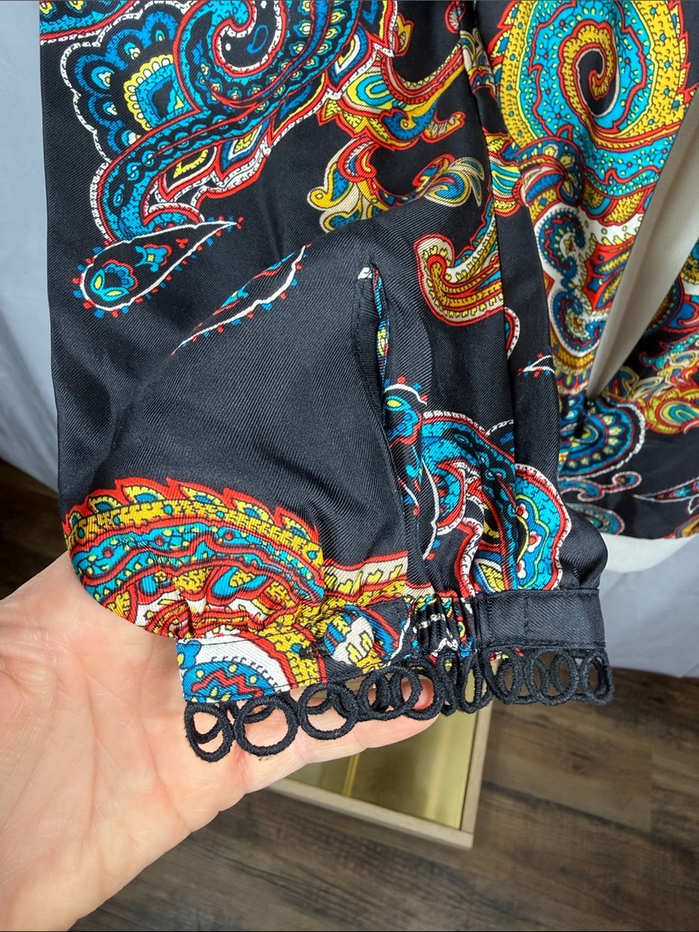 J. Crew Silk Twill Top Blouse in Bold Paisley Multi. - Picture 9 of 13